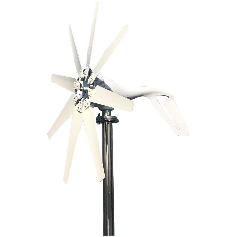 Poziomy zestaw turbiny wiatrowej 800 W, 8 łopatek 12 V/24 V/48 V, generator energii wiatrowej z kontrolerem MPPT, wiatrak o niskim poziomie hałasu, do użytku domowego i systemów off-grid