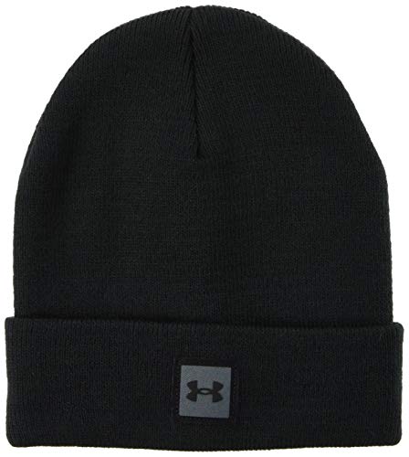 Under Armour Unisex-Adult Youth Truckstop Beanie , Black (001)/Halo Gray , Black (001)/Halo Gray
