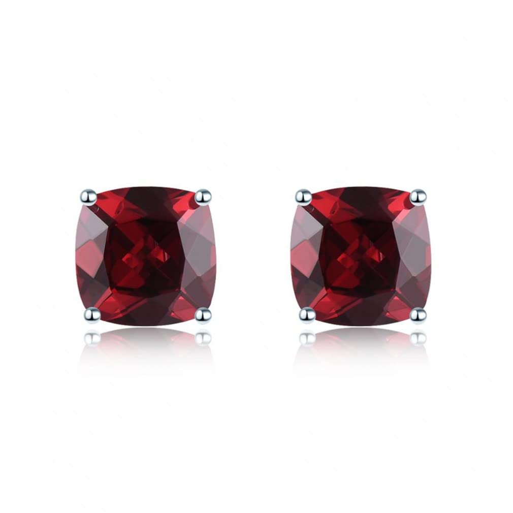Peridot silver stud boucles d'oreilles 3.29CT coussin en argent