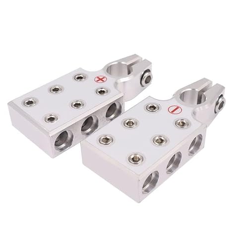 SUNMORN Battery Terminal Connectors, 1/0 AWG 2 AWG 4 AWG 6 AWG 8 AWG Battery Terminals, Positive and Negative (+/-)(1 Pair) for SAE/DIN/EN Tapered Top Post, with Washers Protector Fiber - Thumbnail 6