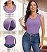 QWD Thermal Tank Top Women Sleeveless Fleece Vest Base Layer Undershirts Warmers Underwear Cold Weather Purple