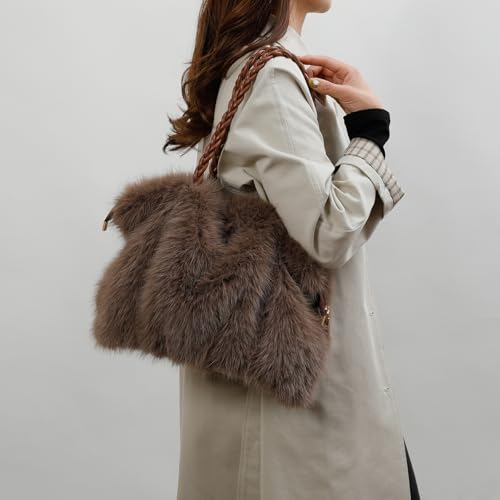 Bolso de mano mullido para mujer con piel sintética miniatura 2