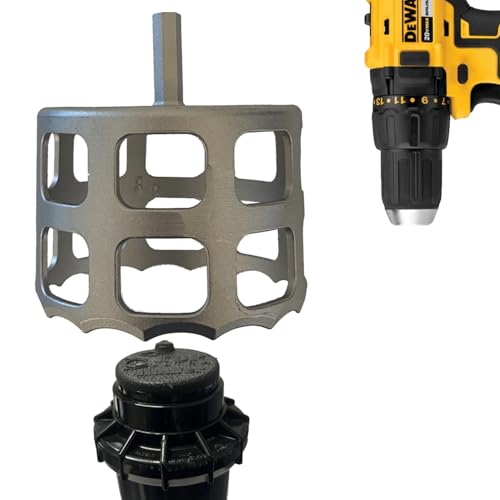 Keyfit Tools U.S.A. Helios Visi Trim Drill Power 4 304 Stainless Steel Sprinkler Head Trimmer Diameter Trim Rotors Heads Up to 4 in Seconds Overgrown Sprinklers Removal Adjustment Replace