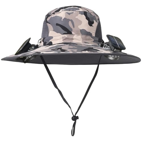 Chapeau de pêche ventilateur solaire pour rester au frais durant vos randos