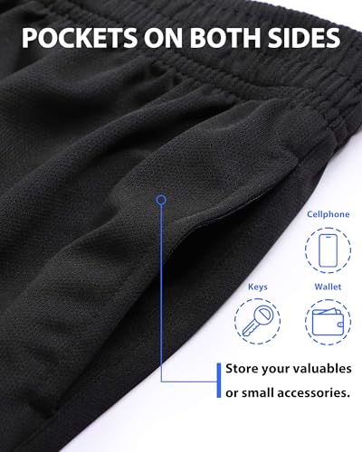 BEARAE Boys Athletic Shorts, Quick Dry Youth Basketball Shorts with Pockets Elastic Waistband, Sport Cargo Short Activewear3