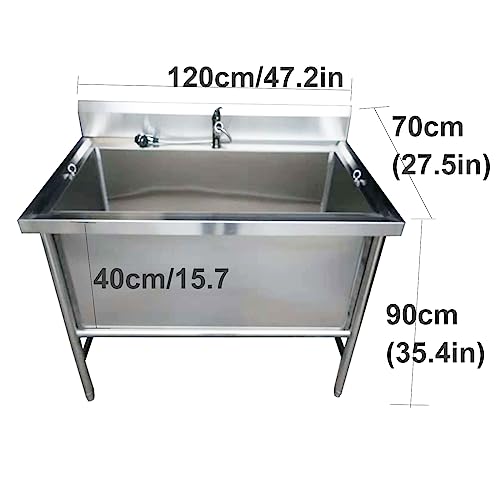Vasca da bagno professionale in acciaio inox per animali domestici, resistente per uso domestico, ideale per animali di taglia grande e media