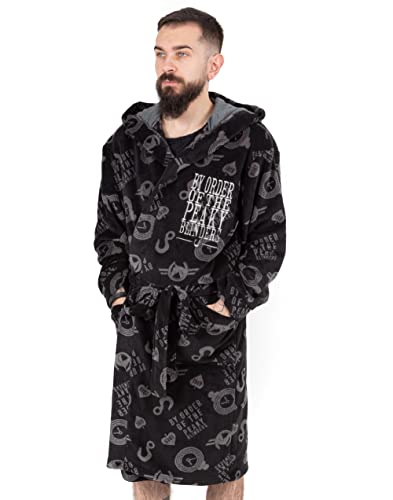 Dressing Gown Men Adults Garrison Tailor Black Pjs Robe