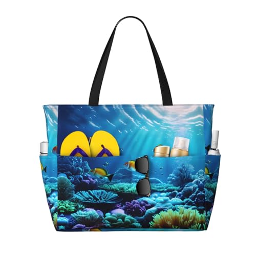 Sac à bandoulière imperméable imprimé sous-marin grand cabas été