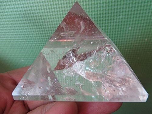 Pirámide de Cristal Natural de Cuarzo Transparente Tallada con Grandes arcoíris 152g Inicio Colecciones