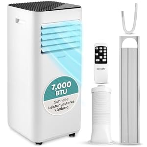 SereneLife – SereneLife Mobiles Klimagerät 7000 BTU 2,0kW für 28 m² – Air