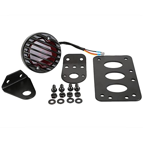 Pacask Red Motorcycle Tail Light Side Mount Vertical License Plate Bracket For Y, Honda, Yamaha, Suzuki, Kawasaki Etc. #TOP4