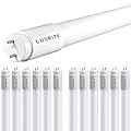 LUXRITE 12-Pack 4FT T8 LED Tube Light, Ballast and Ballast Bypass Compatible, 13W=32W, 6500K Daylight, Single-End or Double-End Powered, Plug & Play, F32T8 Fluorescent Tube Replacement, Damp Rated