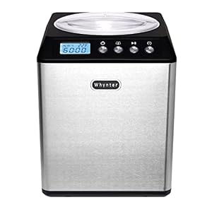 Whynter ICM-201SB Upright Automatic Ice Cream Maker with Built-in Compressor, no pre-freezing, LCD Digital Display, 2.1 Quart Capacity, Black