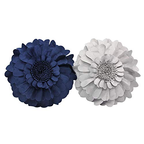 Contempo Lifestyles Flower Pillow – Decorative Pillow 3D Round Throw Pillows For Home Décor – Handmade Sweetheart Flower Pillow For Bed & Couch-Sunflower Pillow - 13 Inch Navy #TOP3