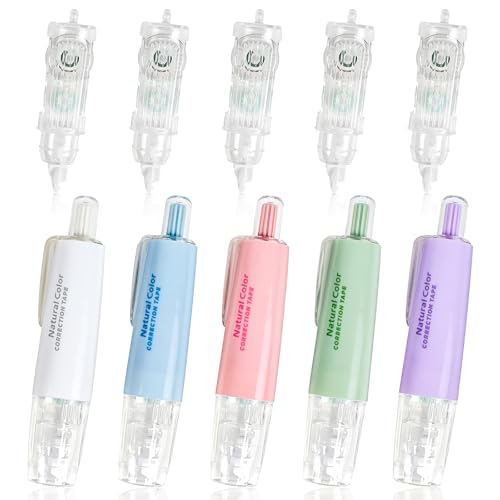 Ruban correcteur rechargeable blanc lot de 5 pour effacer proprement les fautes de stylo