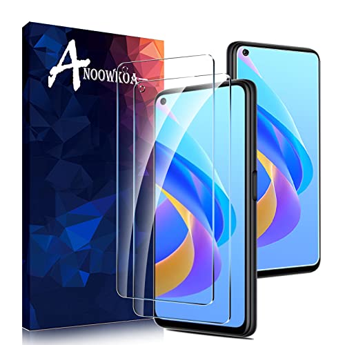 Anoowkoa Protector Pantalla para Oppo A76 4G,Cristal Templado Pantalla Entera Antihuellas elícula protectora de vidrio templado Oppo A76 4G,2 PCS Cover
