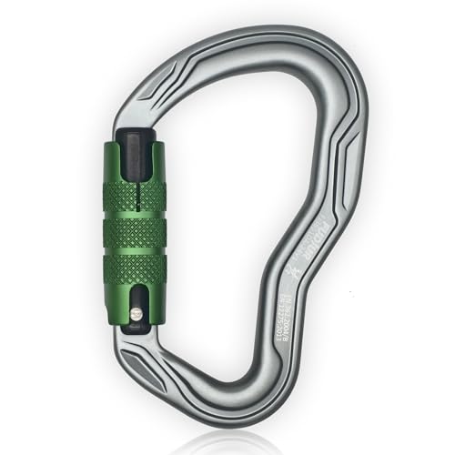 CE Certified 30KN Upgrade Auto Locking Climbing Carabiner Clip Twist Lock Heavy Duty Climbing Carabiner for Rock Climbing, Hammocks, Rappelling, Rescue, and Hunting D-Shaped 4.53 Inch