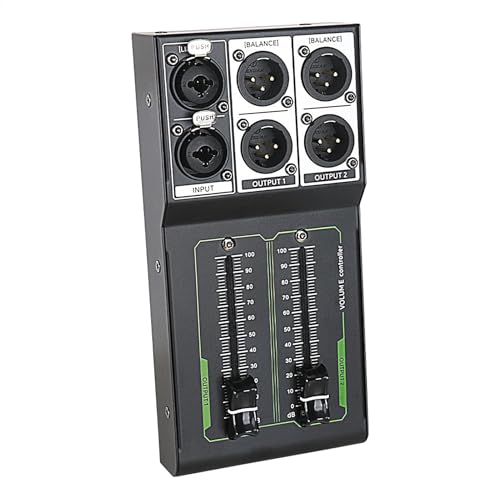 Controlador de monitor de estudio, control de volumen pasivo, 1 entrada y 2 salidas, atenuador suave de 70 mm, ajuste de sonido preciso, interfaz de audio profesional, herramienta de mezcla para el