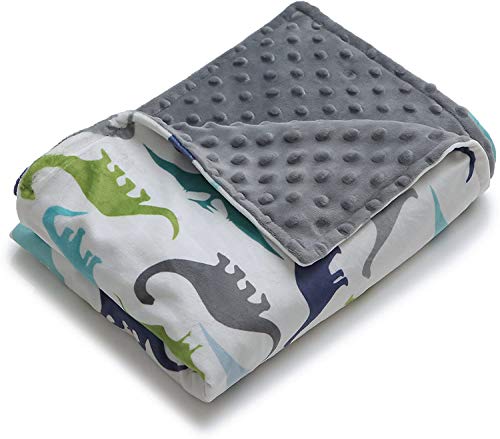 YnM Minky Duvet Cover for Weighted Blankets (Dinosaur, 36''x48'')