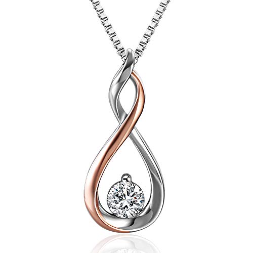 Angelady Colgante de plata para mujer Collares Infinitos para Niñas Cumpleaños Aniversario Regalo del Día de …