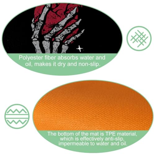 Alfombrillas de cocina antideslizantes con diseño de esqueleto para un hogar único y moderno 5
