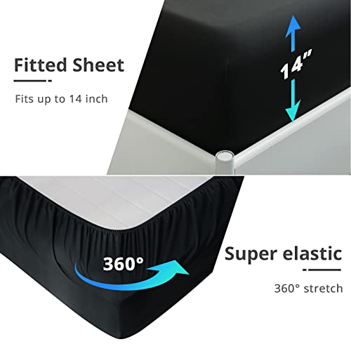 Hevumyi Queen Comforter Set, 8 Pieces All Season Bed In A Bag For Bedroom, Hypoallergenic Bedding Sets Queen With Black Comforter, Flat Sheet, Fitted Sheet, Bed Skirt, Pillowcases & Pillow Shams #TOP4