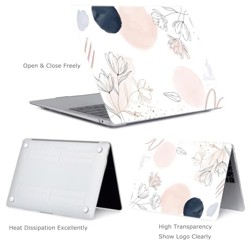 Coque MacBook Air 13 M1 rigide imprimé fleurs avec couvre-clavier - 5