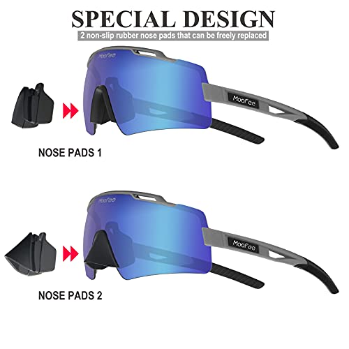 Moofee Sports Sunglasses,Cycling Glasses For Men Women With 3Interchangeable Lenses,Running Fishing Baseball Sunglasses Polarized #TOP1