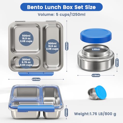 Stainless Steel Bento Box with Soup Thermo