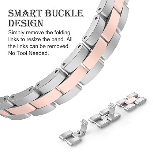 Image of Wearlizer Bling Gold Silver Compatible with Apple Watch Bands 38 /40 /41 /42mm 2-Tone Womens X-Link Rhinestone Wristband Dressy Metal Bracelet for iWatch Series 11 10 9 8 7 6 5 4 3 SE /Ultra 3 2 1