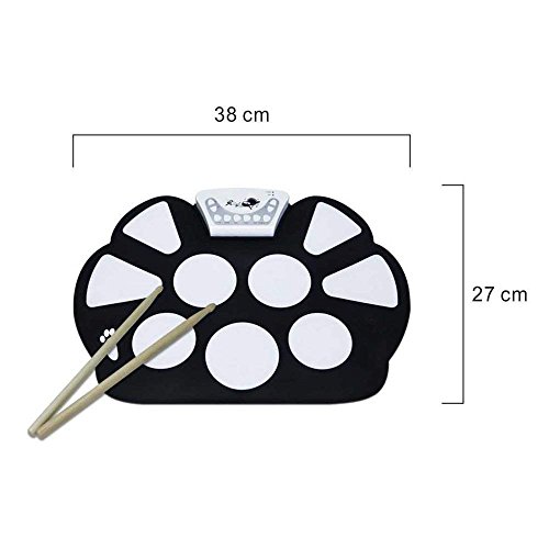 Vazussk Portable Usb Electronic Roll Up Drum Pad Kit Silicon Foldable Drum Set With Stick Foot Switch Pedal #TOP2