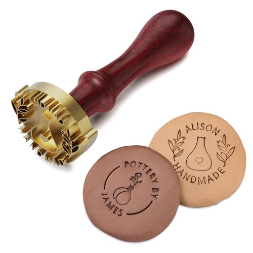Custom Pottery Stamps for Clay, Personalized Pottery Stamp, Make Your Own Design Clay Stamp,Customized Letter Stamps for Clay,Creat Unique Imprints in Clay Pottery-2 Inches