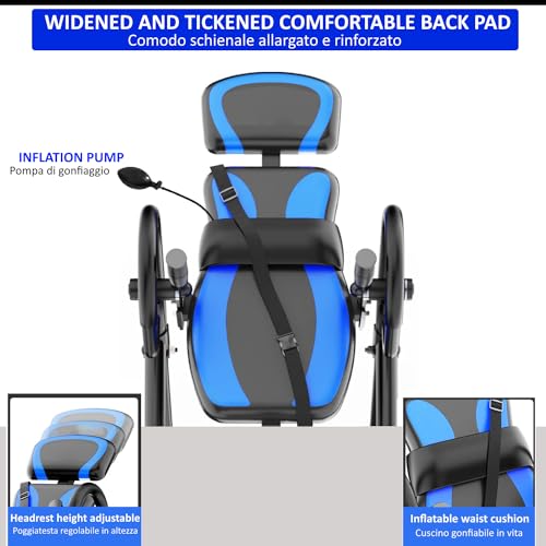 Panca a Inversione Gravity Professionale con Poggiatesta Macchina di Inversione Robusta 4 Angoli Inversione Totale - 3