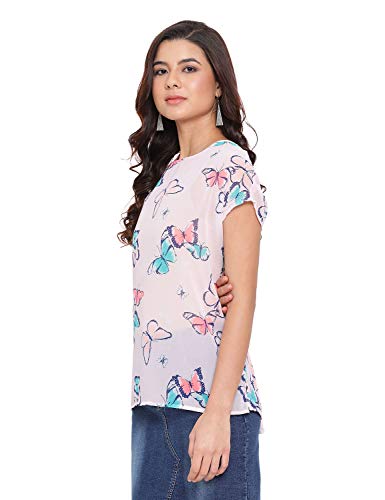 Image of oxolloxo Women Printed Short Sleeve Round Neck Regular Top