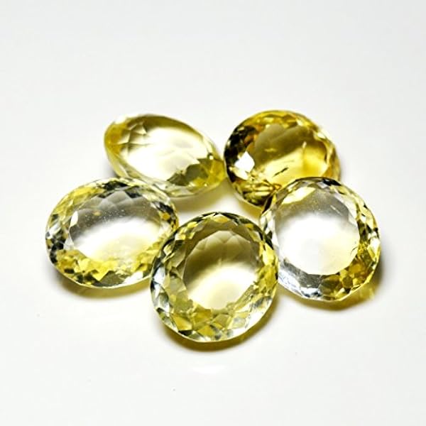 Gemsonclick giallo citrino pietra 5 pz originale & naturale 47.1 ct ovale gemma sciolto lotto