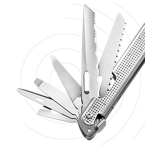 LEATHERMAN, FREE P4 Multitool with Magnetic Locking, One Size Hand Accessible Tools and Premium Nylon Sheath and Pocket Clip, Built in the USA