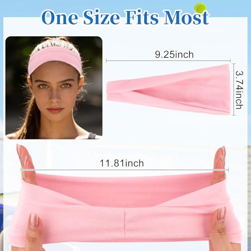 Image of YARIEW 6Pcs Headbands Paisley Bandanas Head Bands Sweat Band Hair Wrap Headwrap Fashion Boho Wide Thick Workout Yoga Elastic Headbands Mens Cooling Running Sports Headband Sweatbands for Women and Men