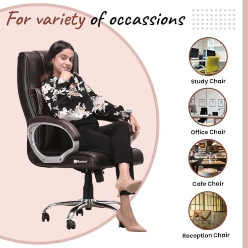 Image of GOYALSON Director Ergonomic High-Back Executive Office Revolving Chair with Lumbar Support (Coffee)