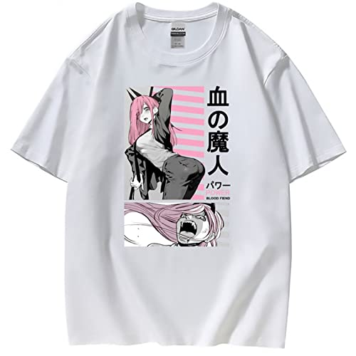 Kinsea T-Shirt Unisexe, Chainsaw Man Power Tshirt Für Damen/Herren, Manga Shirts, T-Shirt À Manches Courtes Et Col Rond Cover