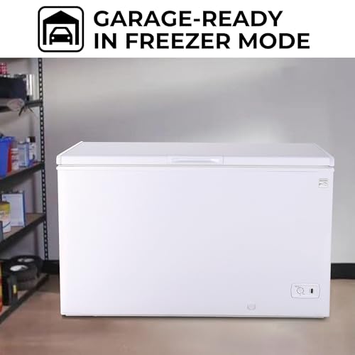 Image of Kenmore Deep Freezer - Chest Freezer, 1 Basket, Garage Ready, Meat Storage, Front Drain, Congelador For Home, Apartment, Basement, Dorm, Shed, Cottage, Manual Defrost, Stand Up, 14.6 Cubic Feet, White