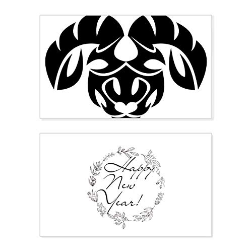 Tarjeta conmemorativa de Año Nuevo de Aries, felicitación exclusiva con símbolo del zodiaco