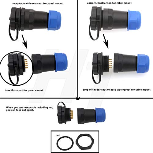 Hangton He29 Electrical Circular Industrial Waterproof Connector 12-15Mm Cable Plug (14 Pin) #TOP6