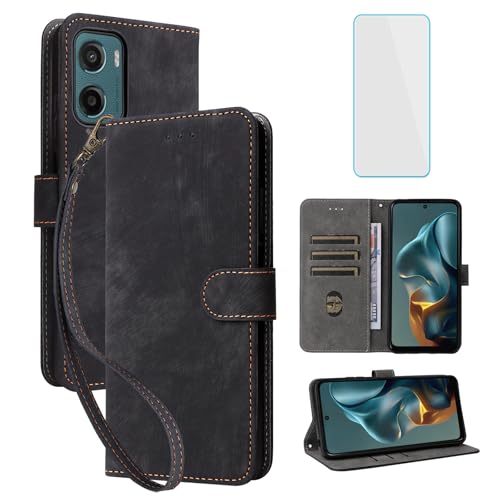 IUQXU Coque pour Motorola E15/Motorola G05 avec Verre Trempé Étuis à Rabat et Folios [Blocage...