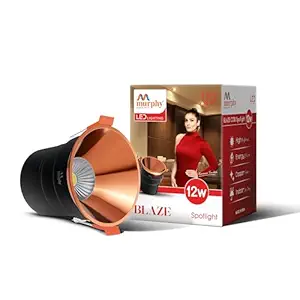 Murphy 12W Blaze COB Spotlight Black Body Full Copper Finish Rose Gold Finish : Warm White, Pack of 1