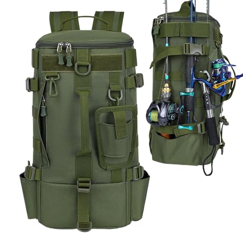 Mochila de, Mochila Fishing Fusion con Portacañas Integrado, Impermeable para Senderismo, Playas, Camping, Picnics, Kayak y Excursiones de Fin de Semana
