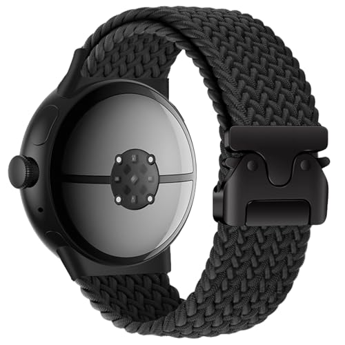 Yeahxing Band for Pixel Watch 4/3 45mm - Stretchy Nylon Braided Band for Google Pixel Watch 4 45mm 2025 Fit 6.8-10.2 inch Adjustable Wristband with Parachute Buckle for Men Women