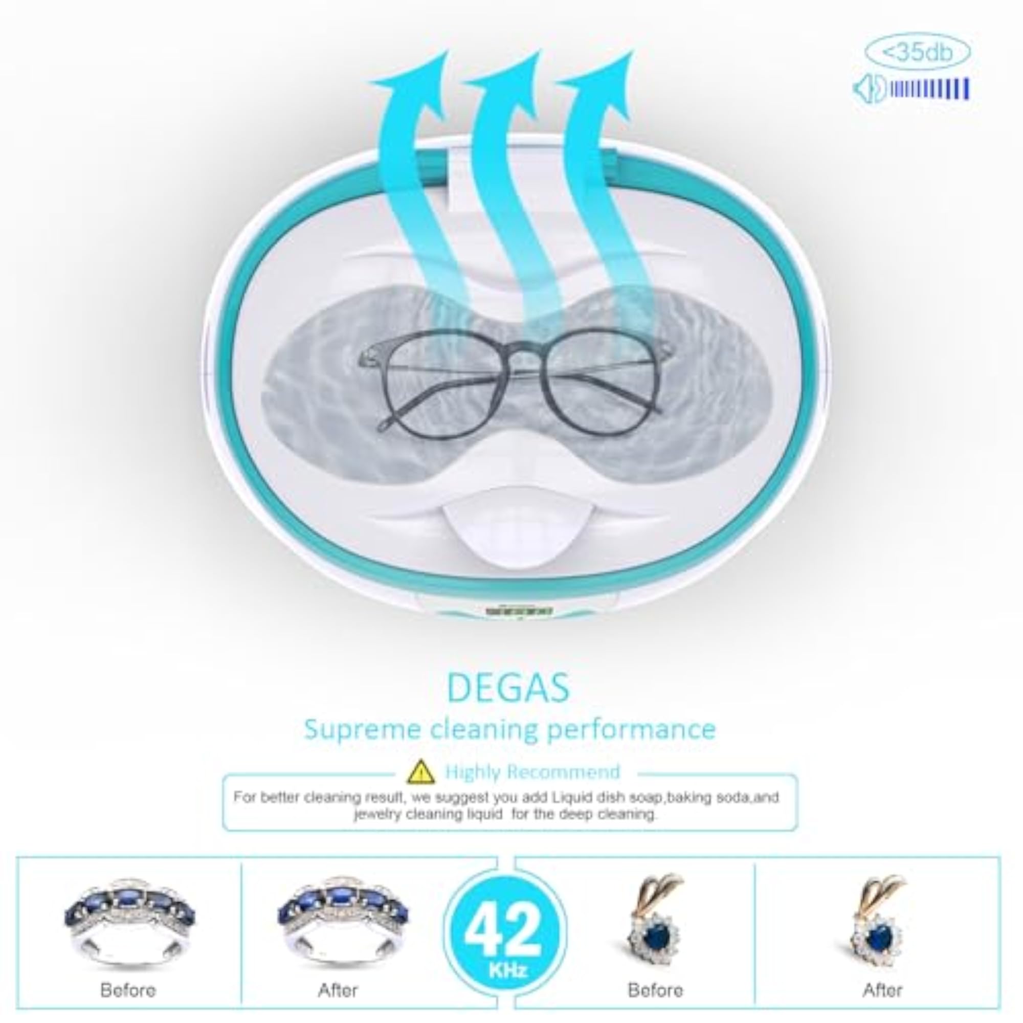 Portable Ultrasonic Jewelry Cleaner with Timer
