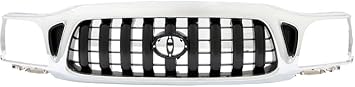 For Toyota Tacoma Grille Grill Shell with Painted Dark Gray Insert | Assembly Chrome 2001 2002 2003 2004