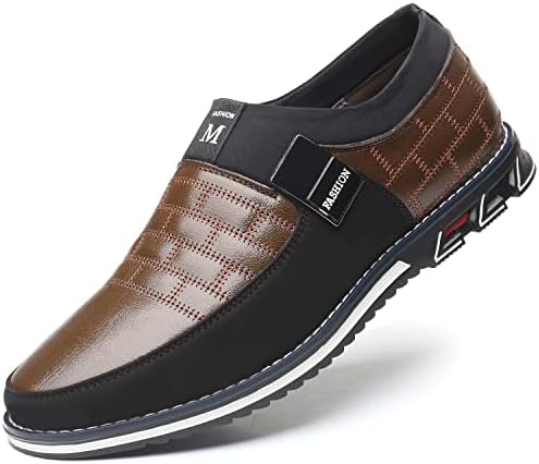 COSIDRAM Men Casual Shoes Sneakers Loafers Walking Shoes Lightweight Driving Business Office Slip on Brown 12