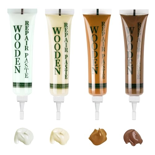 Wood Furniture Repair Kit Brown Cream Off-White Oak Touch Up Filler Wood Putty Oak Laminate Floor Repair Kit for Scratches Cracks Holes Stains Easy to use